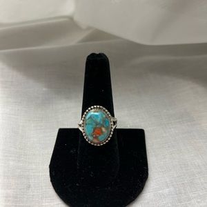 Oyster Turquoise Ring, Copper Turquoise Ring